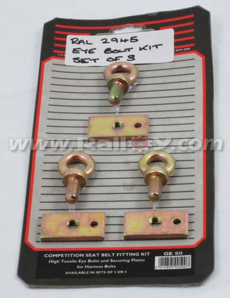 RAL2945 - Seat Belt Eye Bolts & Plates x 3